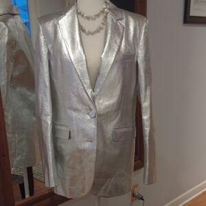 MICHAEL Michael Kors Shiny Silver Blazer